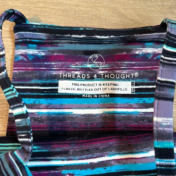 Threads 4 Thought Blue Purple Sleeveless Sports Bra Top - Picture 2 of 7